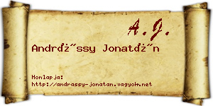 Andrássy Jonatán névjegykártya